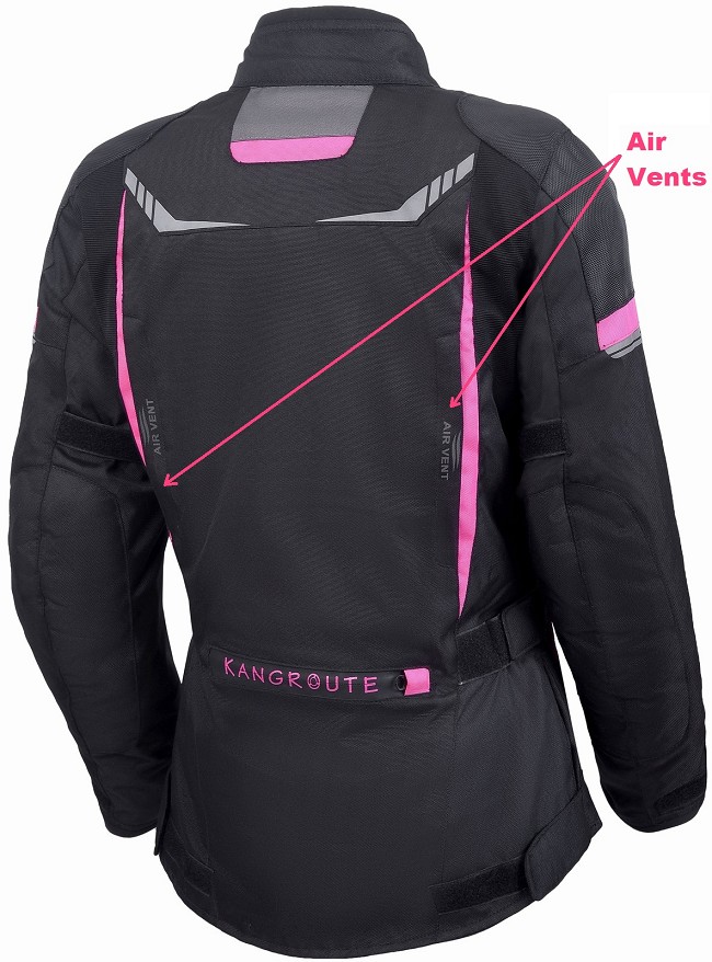 CHAQUETA MUJER 3/4 DE MOTO EN TEXTIL IMPERMEABLE, TRANSPIRABLE Y TÉRMICO CON PROTECCIONES C.E.