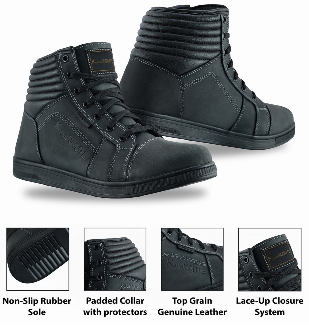 ZAPATILLAS MOTO STREET EN PIEL CON PROTECCIONES CE