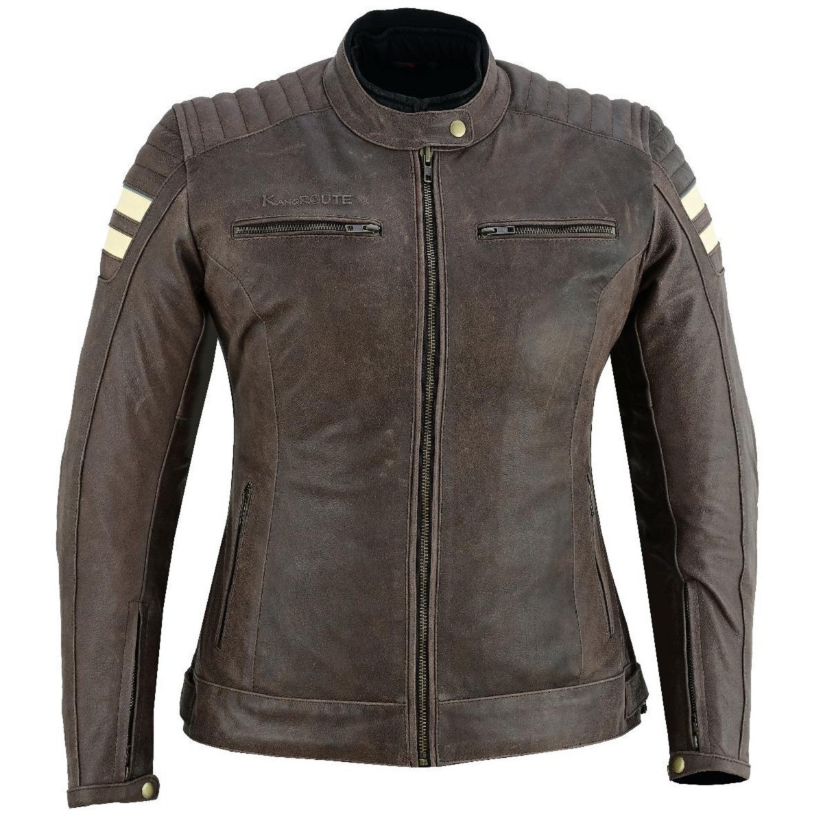 CHAQUETA DE MOTO EN PIEL BUFALO PARA CHICAS ESTILO RETRO CON FORRO IMPERMEABLE CHAQUETA DE MOTO EN PIEL BUFALO PARA CHICAS ESTILO RETRO CON FORRO IMPERMEABLE