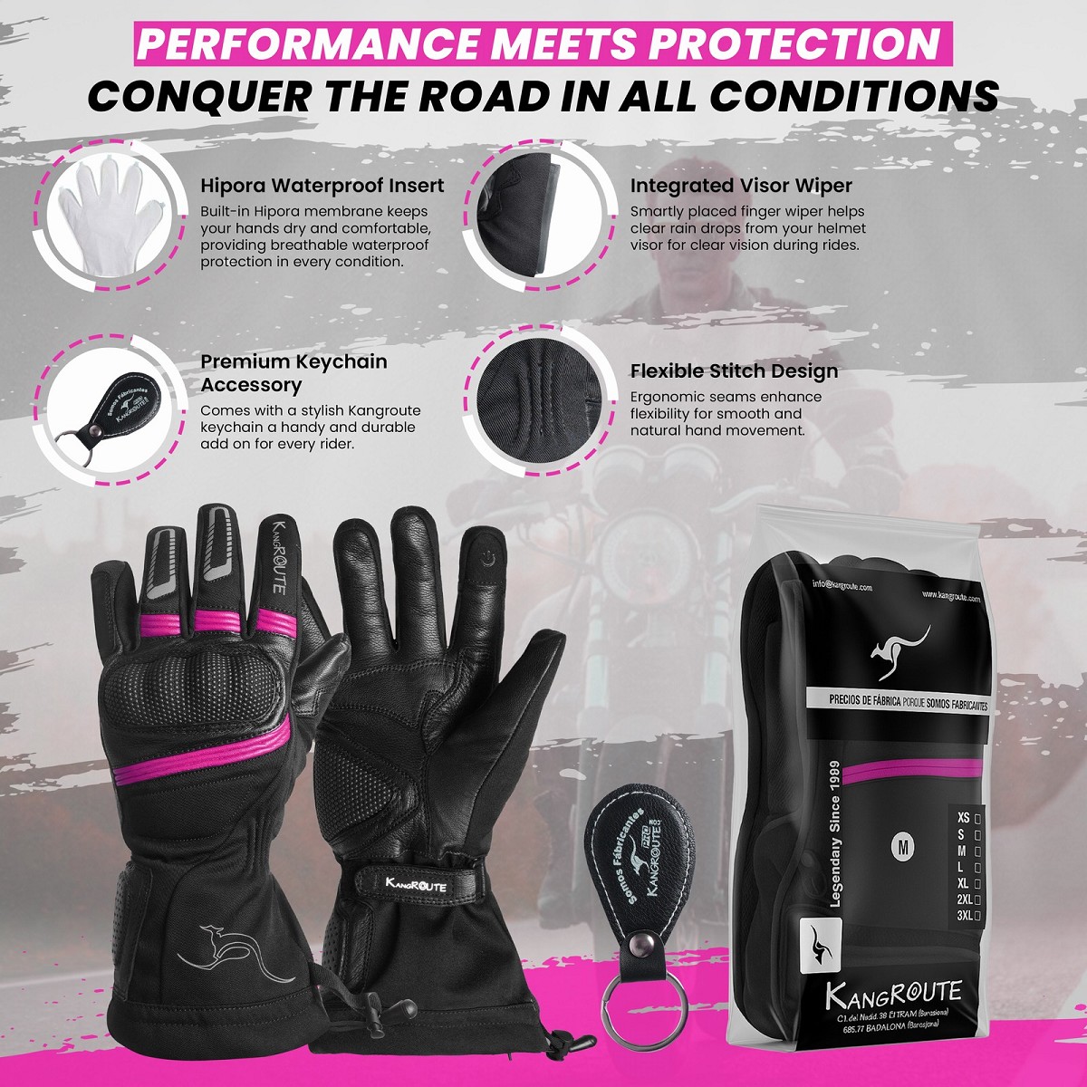 GUANTES DE MOTO INVERNALES PARA CHICAS DE PUÑO LARGO CON MEMBRANA IMPERMEABLE Y TÉRMICOS. GUANTES DE MOTO INVERNALES PARA CHICAS DE PUÑO LARGO CON MEMBRANA IMPERMEABLE Y TÉRMICOS.