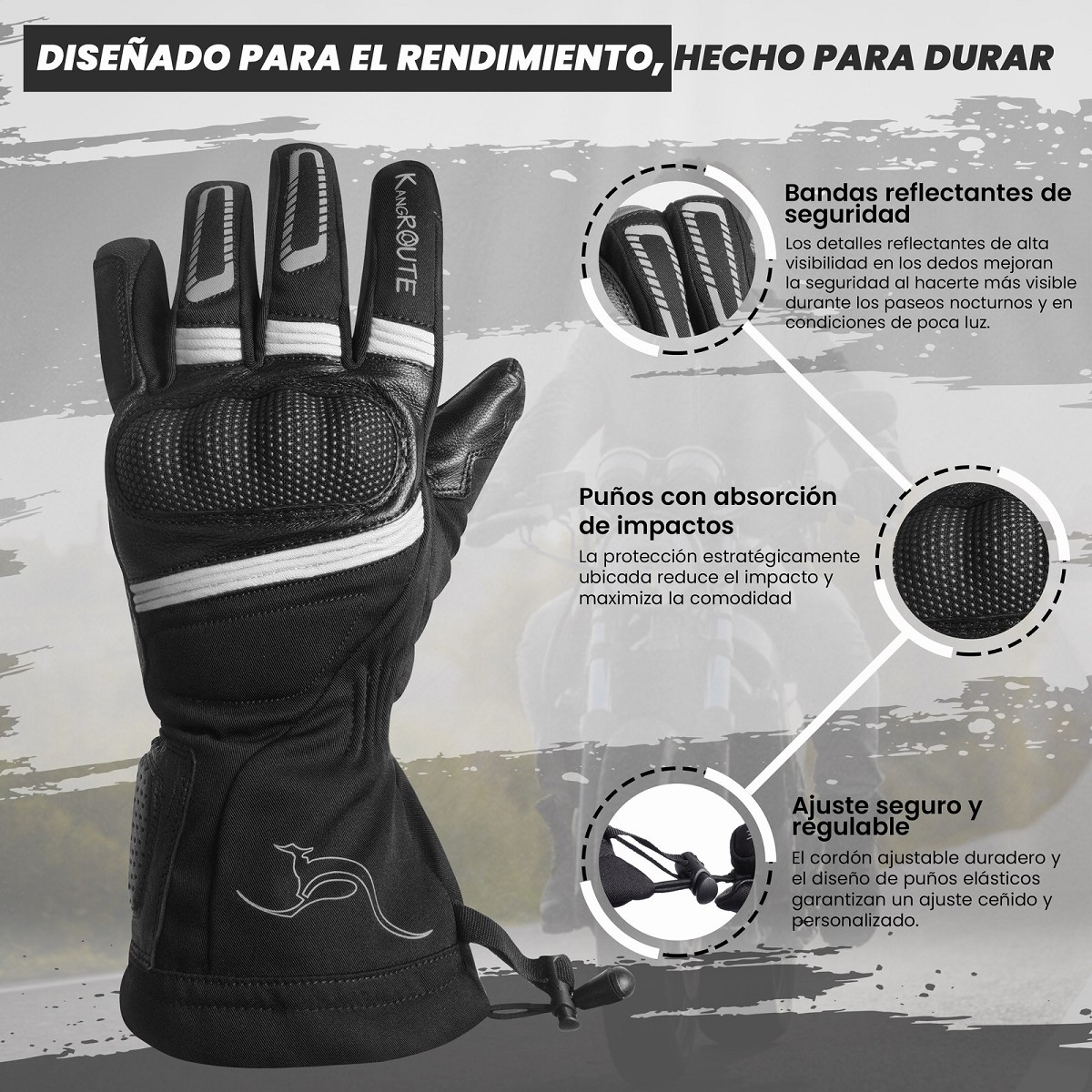 GUANTES DE MOTO INVERNALES DE PUÑO LARGO CON MEMBRANA IMPERMEABLE Y TÉRMICOS. GUANTES DE MOTO INVERNALES DE PUÑO LARGO CON MEMBRANA IMPERMEABLE Y TÉRMICOS.