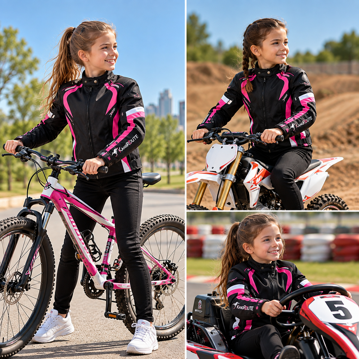 BLOUSON EN TEXTILE ENFANT AVEC PROTECTION CE 3/4 BLOUSON EN TEXTILE ENFANT AVEC PROTECTION CE 3/4