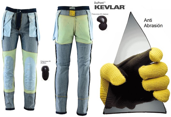 PANTALÓN VAQUERO CON REFUERZOS DE TEJIDO KEVLAR PARA MUJERES BAJITAS (158CM A 172CM) Y PROTECCIONES C.E. PANTALÓN VAQUERO CON REFUERZOS DE TEJIDO KEVLAR PARA MUJERES BAJITAS (158CM A 172CM) Y PROTECCIONES C.E.