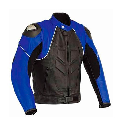 BLOUSON MOTO CUIR AVEC PROTECTIONS EN TITANE ET BOSSE