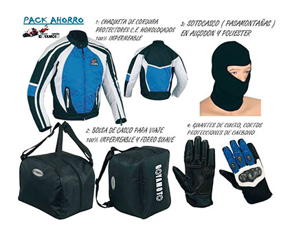 LOTE: CHAQUETA, GUANTES, MOCHILA DE CASCO Y PASAMONTAÑAS