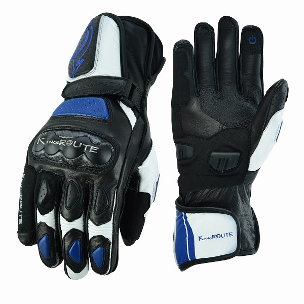 GUANTES DE MOTO EN PIEL ANILINA CON PROTECCIONES CARBONO Y ACERO INOXIDABLE