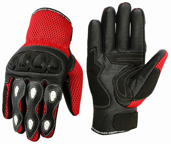 GUANTES PERFORADOS PARA MOTORISTAS EN PIEL CON PROTECCIONES TPU-TPR