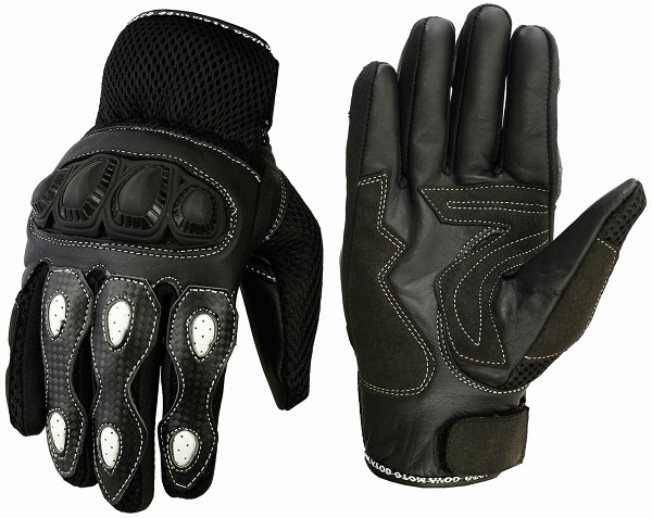 GUANTES DE MOTO EN PIEL Y MALLA CON PROTECCIONES TPU-TPR