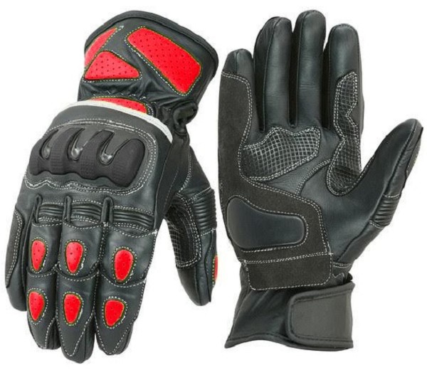 GUANTES DE MOTO RACING EN PIEL CON PROTECCIONES TPU