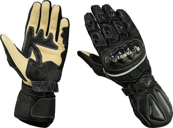 GANTS DE MOTO CUIR AVEC PROTECTIONS DE HAUT NIVEAU EN TITANE ET FIBRE DE CARBONE