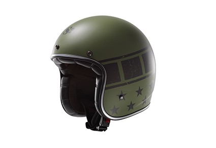 CASCO JET EN FIBRA DE VIDRIO - LS2 - OFF583 BOBBER / KURT MATT-MILITARY-GREEN