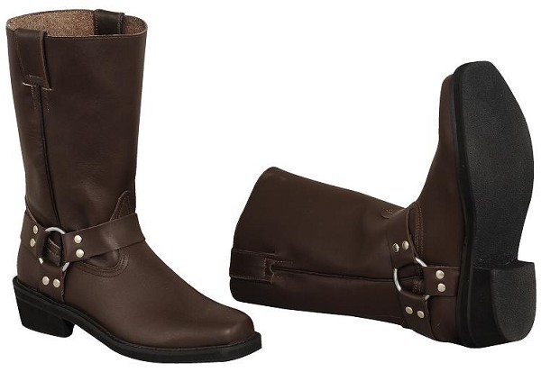 BOTAS DE MOTO EN PIEL ESTILO CUSTOM EN CUERO MARRON