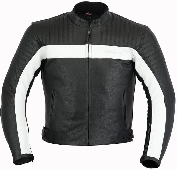 BLOUSON EN CUIR POUR MOTO AVEC PROTECTIONS HOMOLOGUÉES C.E.