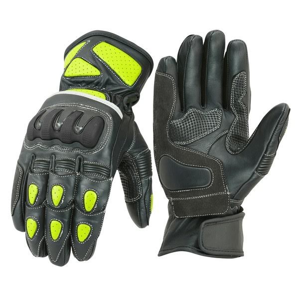 GUANTES DE CUERO CON PROTECCIONES TPU PARA MOTEROS