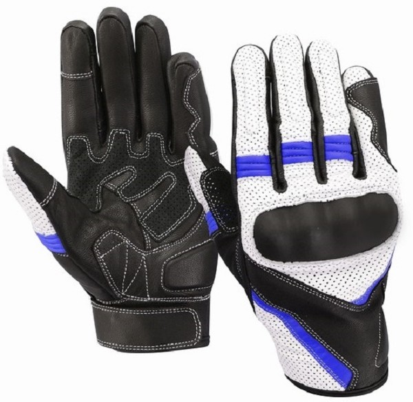 GUANTES DE MOTO EN PIEL DE CABRA CON PROTECCIONES Y PERFORADOS