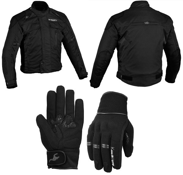 Pack de Invierno,chaqueta de cordura y guntes de moto cortaviento y impermeables