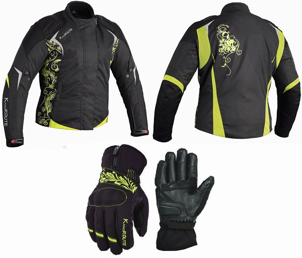 PACK DE CHAQUETA Y GUANTES DE MOTO PARA CHICAS DE INVIERNO, 100% IMPERMEABLES