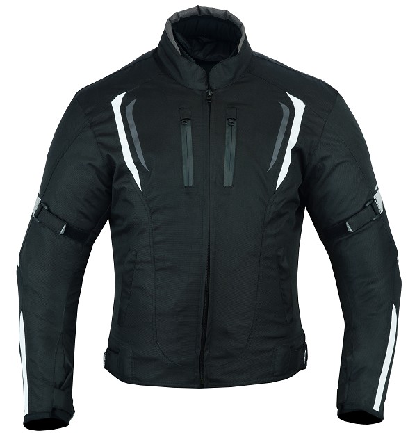 CHAQUETA DE MOTO UNISEX EN TEXTIL IMPERMEABLE, TÉRMICO CON PROTECCIONES C.E.