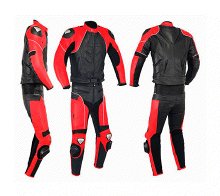 MONO DE PIEL DE DOS PIEZAS CON PROTECCIONES DE TITANIO