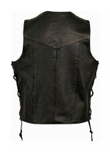 CHALECO DE PIEL CON CORDONES ESTILO CUSTOM