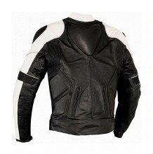 CHAQUETA DE PIEL PARA MOTO, CON PROTECTORES DE TITANIO