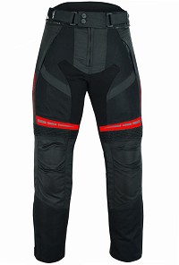 PANTALON DE MOTO PERFORADO DE VERANO UNISEX CON FORRO IMPERMEABLE EXTRAIBLE Y PROTECCIONES CE