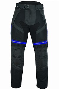 PANTALON DE MOTO PERFORADO DE VERANO UNISEX CON FORRO IMPERMEABLE EXTRAIBLE Y PROTECCIONES CE