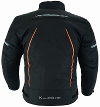 CHAQUETA DE MOTO EN POLIESTER TÉRMICO, IMPERMEABLE, TRANSPIRABLE CON PROTECCIONES C.E. Y VENTILACIÓN DIRECTA