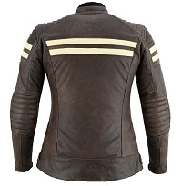 CHAQUETA DE MOTO EN PIEL BUFALO PARA CHICAS ESTILO RETRO CON FORRO IMPERMEABLE