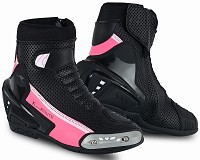 BOTAS DE MOTO DE CARRETERA PARA MUJER, DE ESTILO DEPORTIVO, DE CAÑA CORTA/MEDIA, ULTRAPERFORADAS, CON HOMOLOGACIÓN CE (EPI)