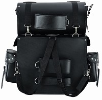 BAUL RESPALDO DE CUERO 3-4MM RÍGIDO CON RULO DESMONTABLE PARA MOTO CUSTOM