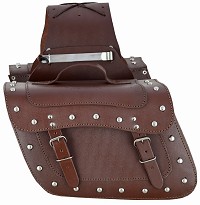 JUEGO DE ALFORJAS RÍGIDAS DE CUERO 3-4MM, PARA MOTO CUSTOM Y HARLEY BIKERS 2X15 LITROS