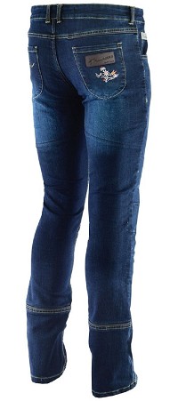 PANTALÓN TEJANO MUJER CON REFUERZOS DE TEJIDO KEVLAR Y PROTECCIONES C.E.