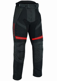 PANTALON DE MOTO PERFORADO DE VERANO UNISEX CON FORRO IMPERMEABLE EXTRAIBLE Y PROTECCIONES CE