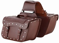 JUEGO DE ALFORJAS RÍGIDAS DE CUERO 3-4MM, PARA MOTO CUSTOM Y HARLEY BIKERS 2X15 LITROS