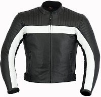 CHAQUETA DE MOTO EN PIEL CON PROTECCIONES EXTRAIBLES